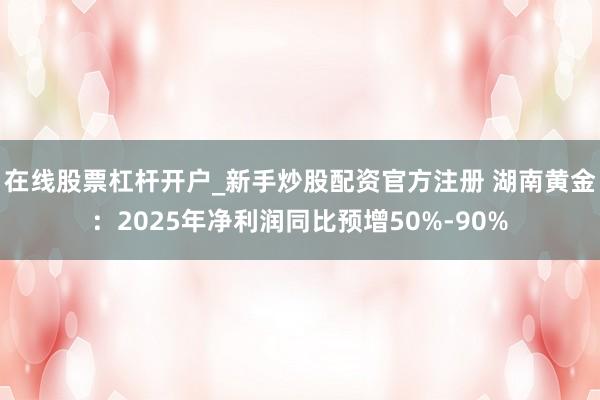 在线股票杠杆开户_新手炒股配资官方注册 湖南黄金：2025年净利润同比预增50%-90%